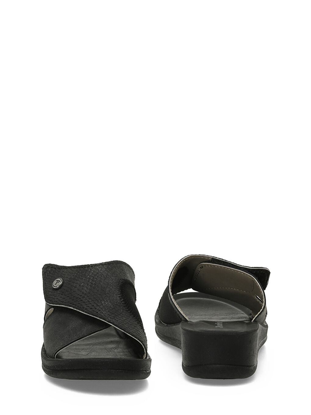 609008.Z5PR Siyah Kadın Dolgu Topuk Terlik-4