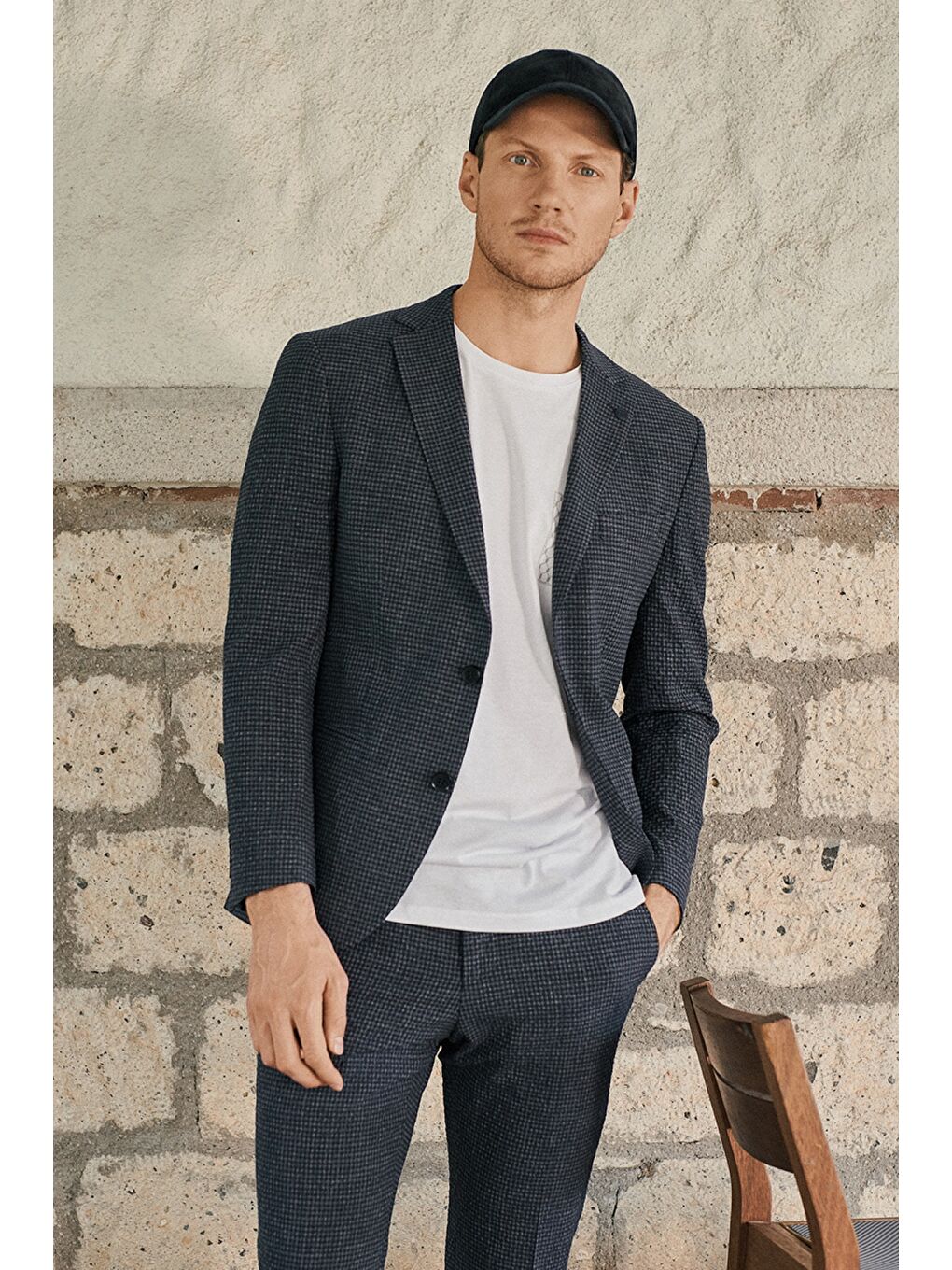 Erkek Antrasit Slim Fit Dar Kesim Su Geçirmez Nano Takım Elbise