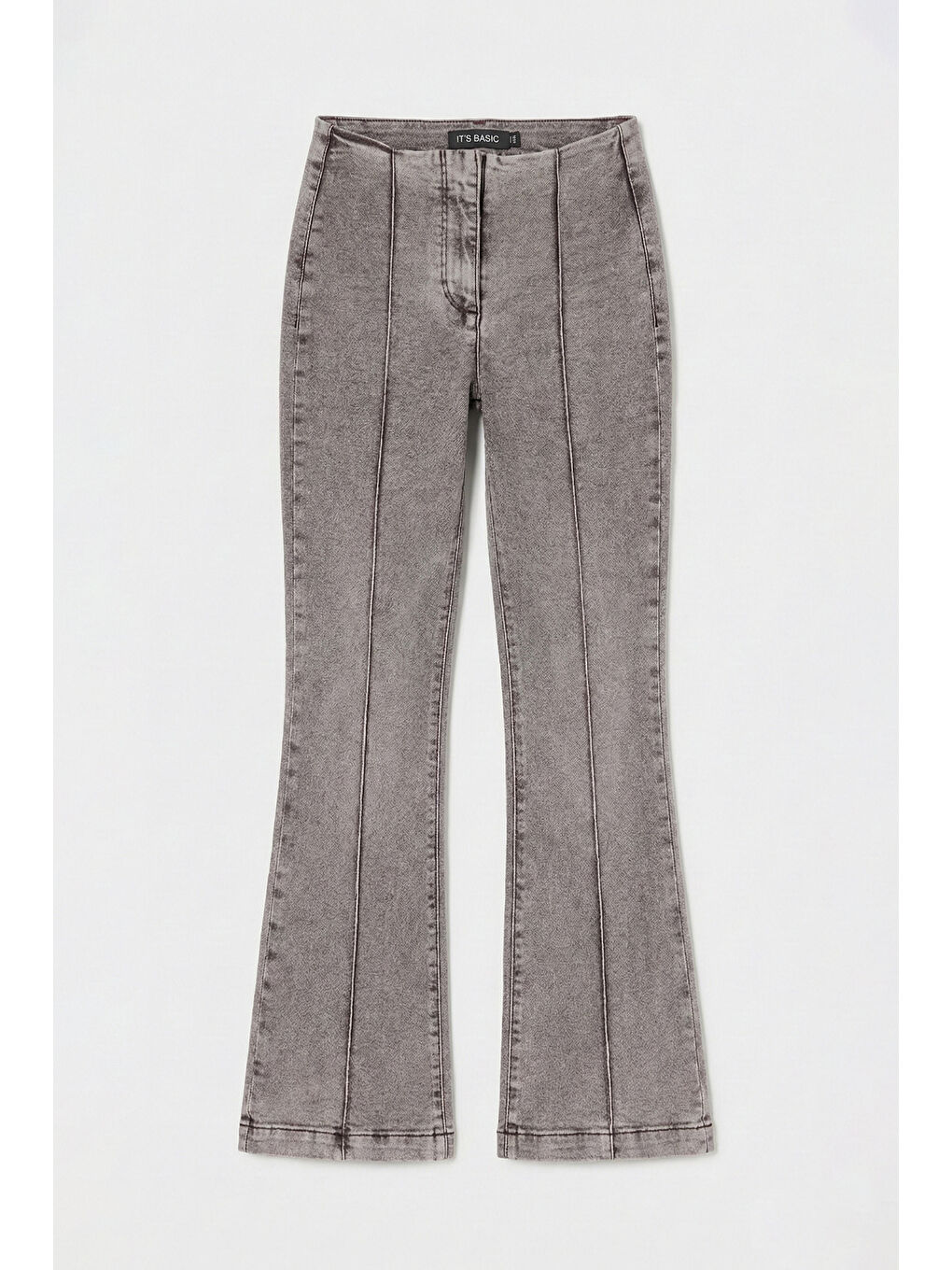 Kadın Gri 3s6-158 Flare Fit Esnek Kumaş Denim Jean-4