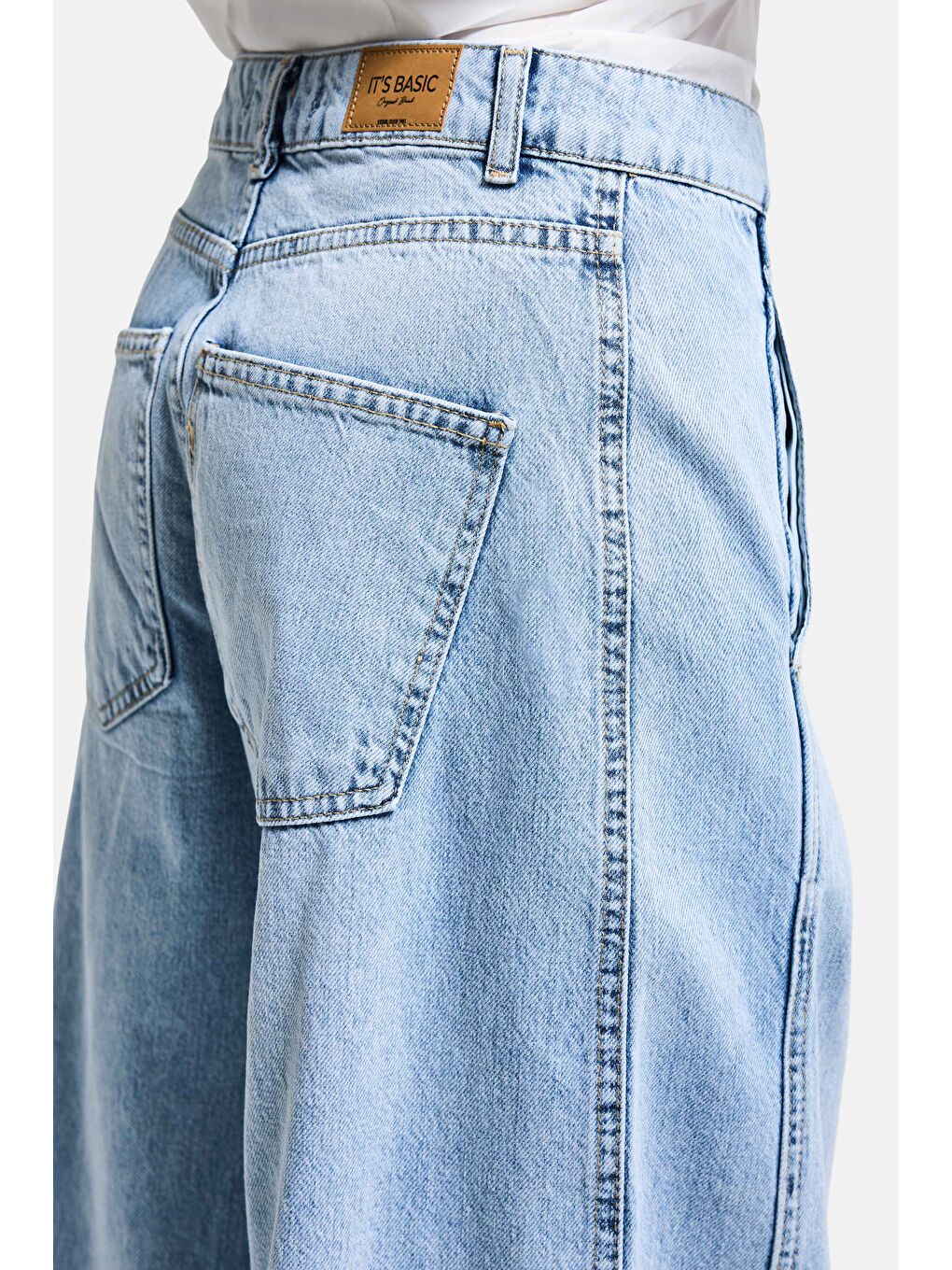 Mavi Kadın Ice 4s6-3 Barrel Yüksek Bel Fit Süper Bol Kesim Kemer Detaylı Tasarım Denim Jean-1