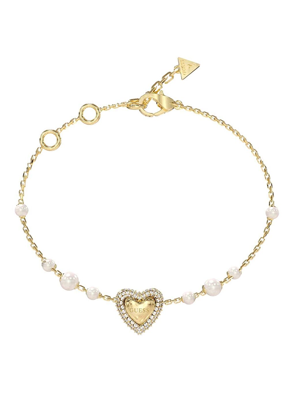 Sarı JGUJUBB06009JWYGS Kalpli İnci Kadın Bileklik