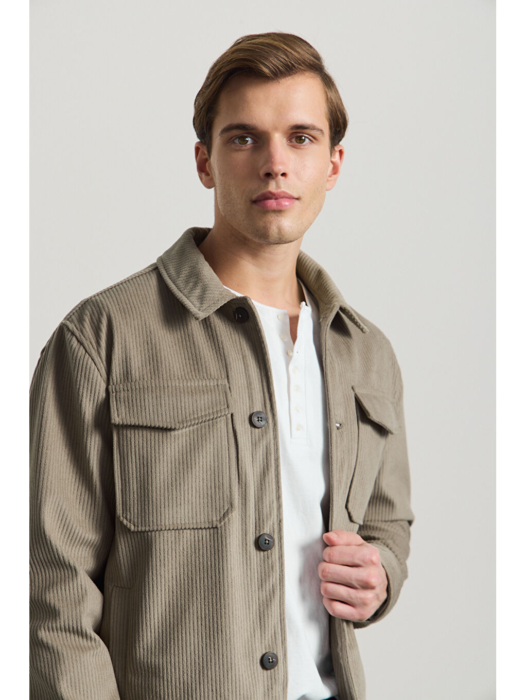 Erkek Premimum Kadife Ceket Bej 4229DNGR-4