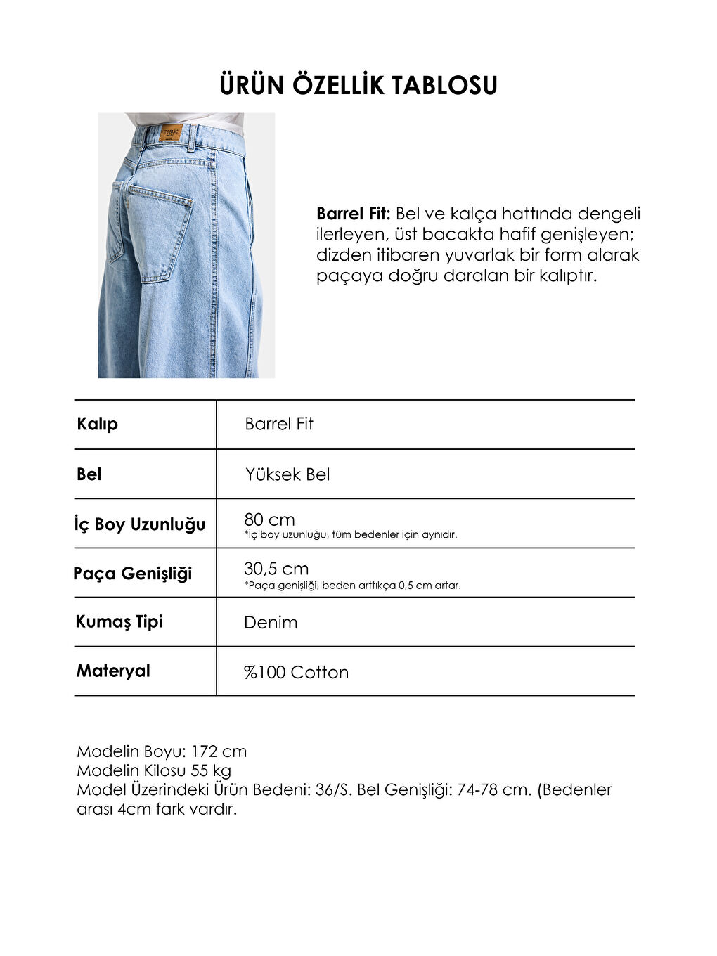 Mavi Kadın Ice 4s6-3 Barrel Yüksek Bel Fit Süper Bol Kesim Kemer Detaylı Tasarım Denim Jean-3