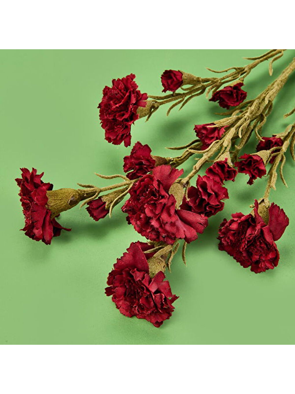 Deco Karanfil Dal Çiçek - Bordo - 68 cm-2