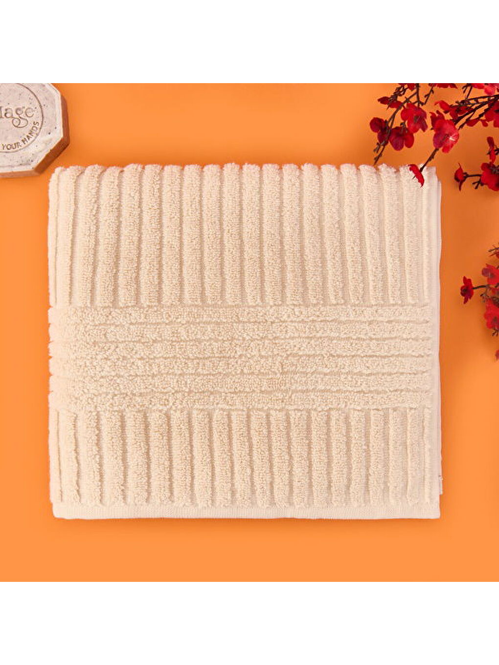 Soft Microcotton Yüz Havlusu - Bej - 50x90 cm