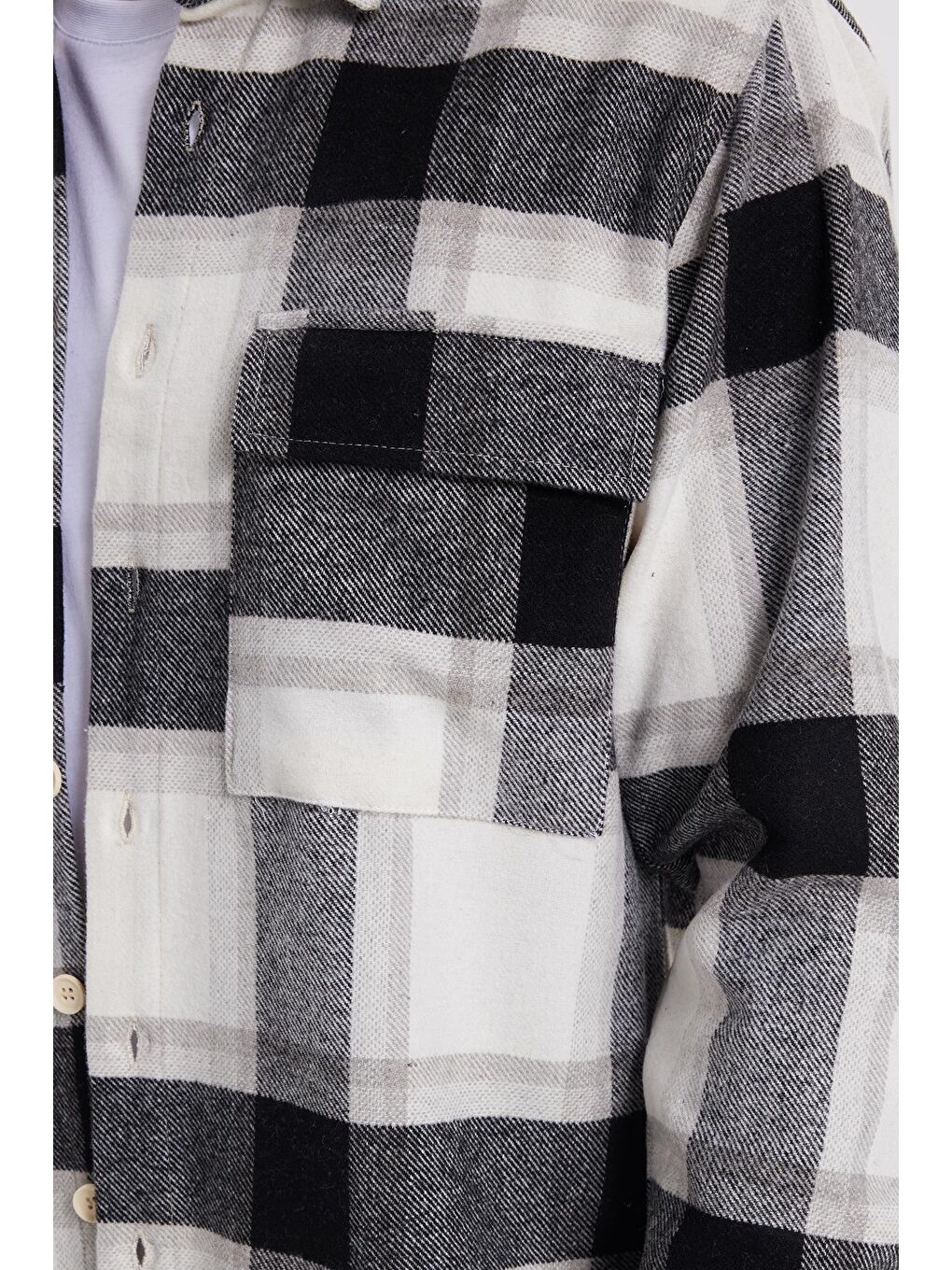 Karışık Erkek Regular Fit Klasik Kesim Çift Cep Kapaklı Kareli Oduncu Gömlek-2