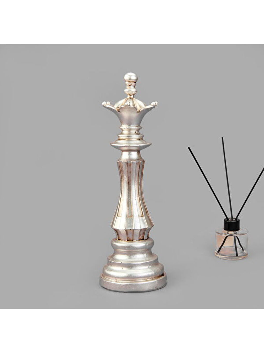 Gri Deco Vezir Dekor - Gümüş - 38 cm-2