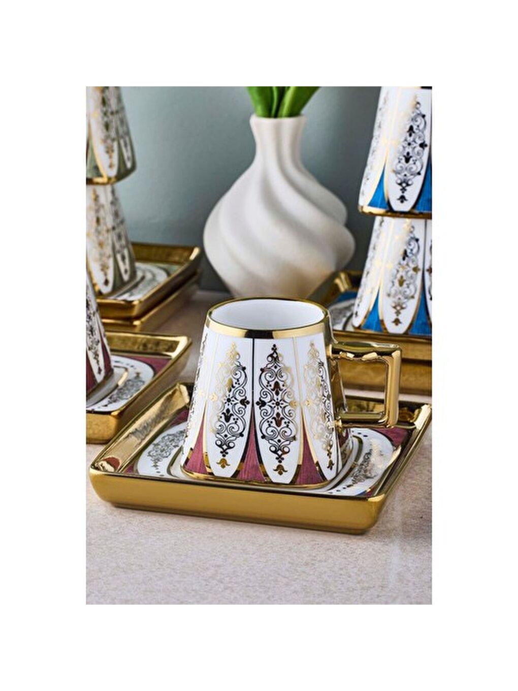 Karışık Perottı 1301040131 Ottoman Fıncan Takımı Kutu Çok Renkli-2