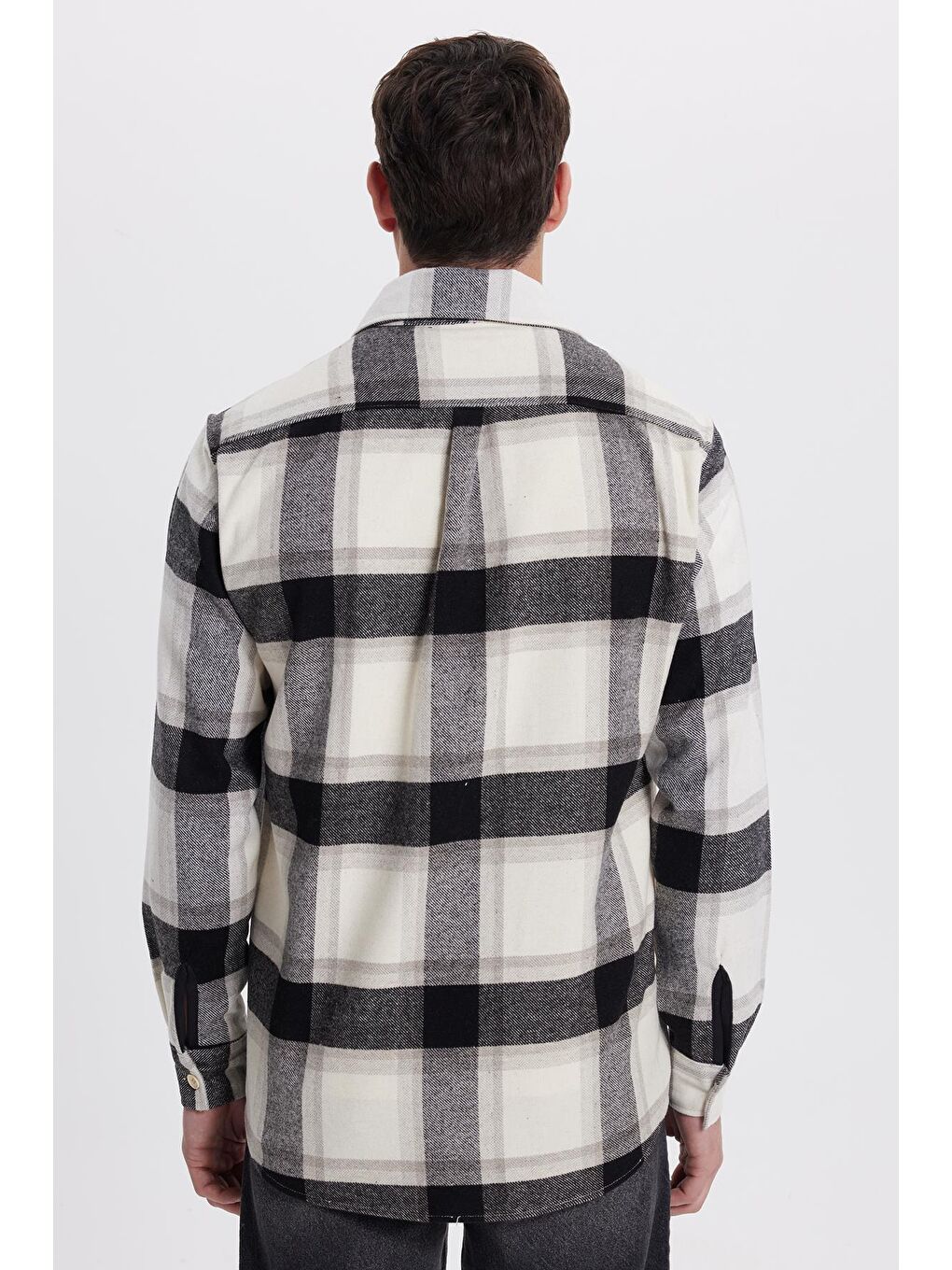 Karışık Erkek Regular Fit Klasik Kesim Çift Cep Kapaklı Kareli Oduncu Gömlek-6