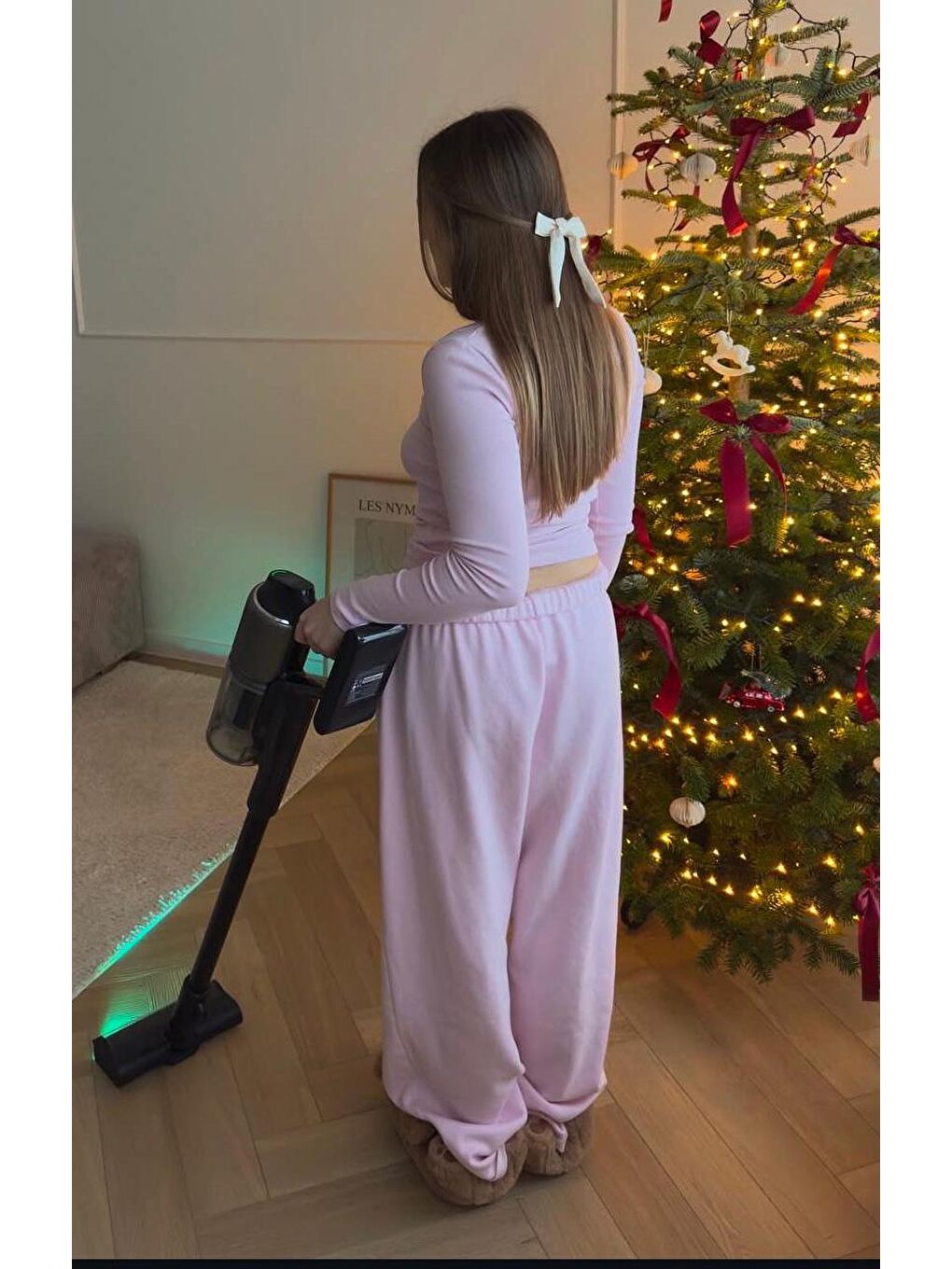 Pembe Bol Paça Kadın Eşofman Altı Mg2279-6