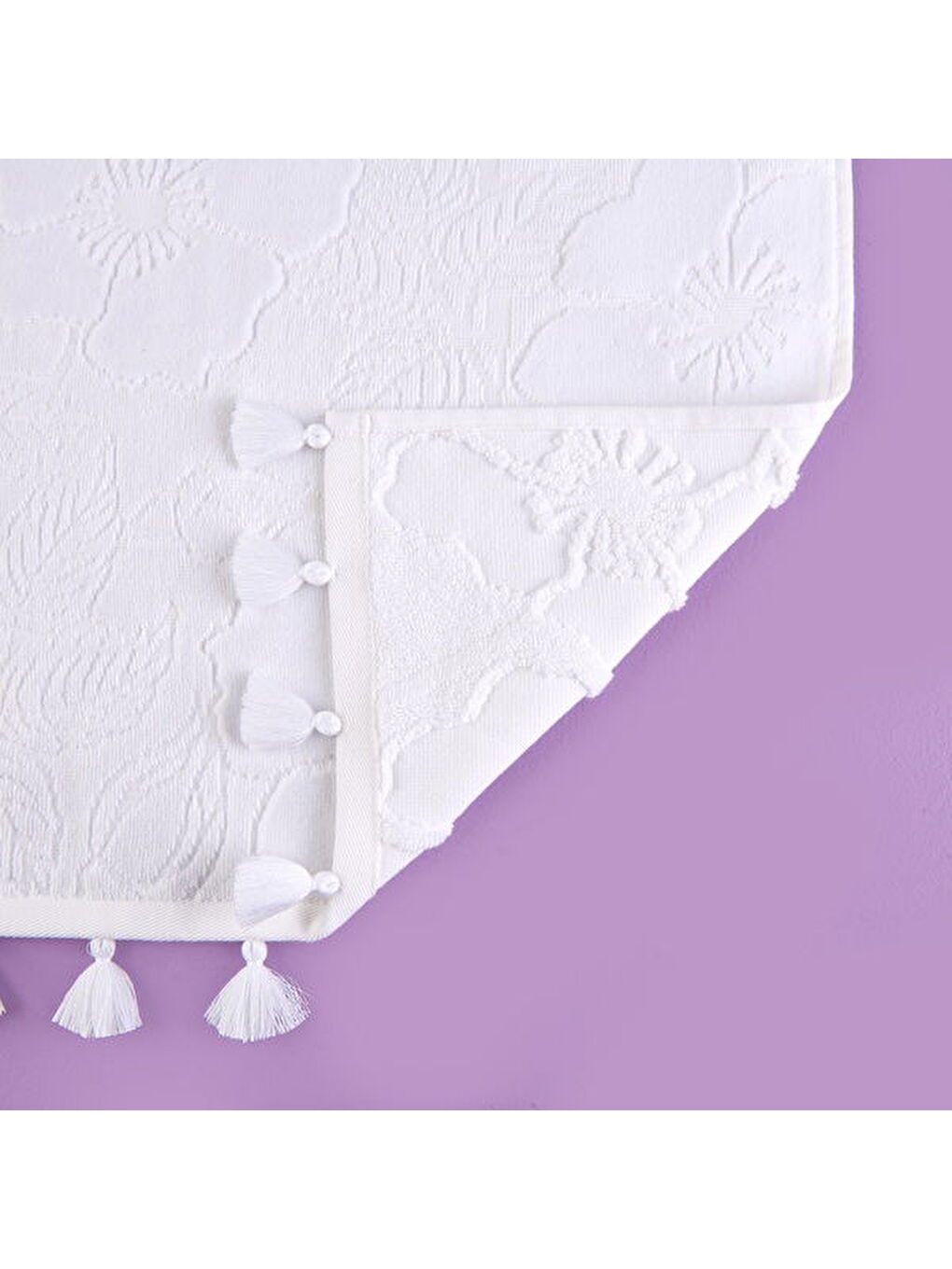 Soft French Cottage Püsküllü Yüz Havlusu - Ekru - 50x90 cm-3