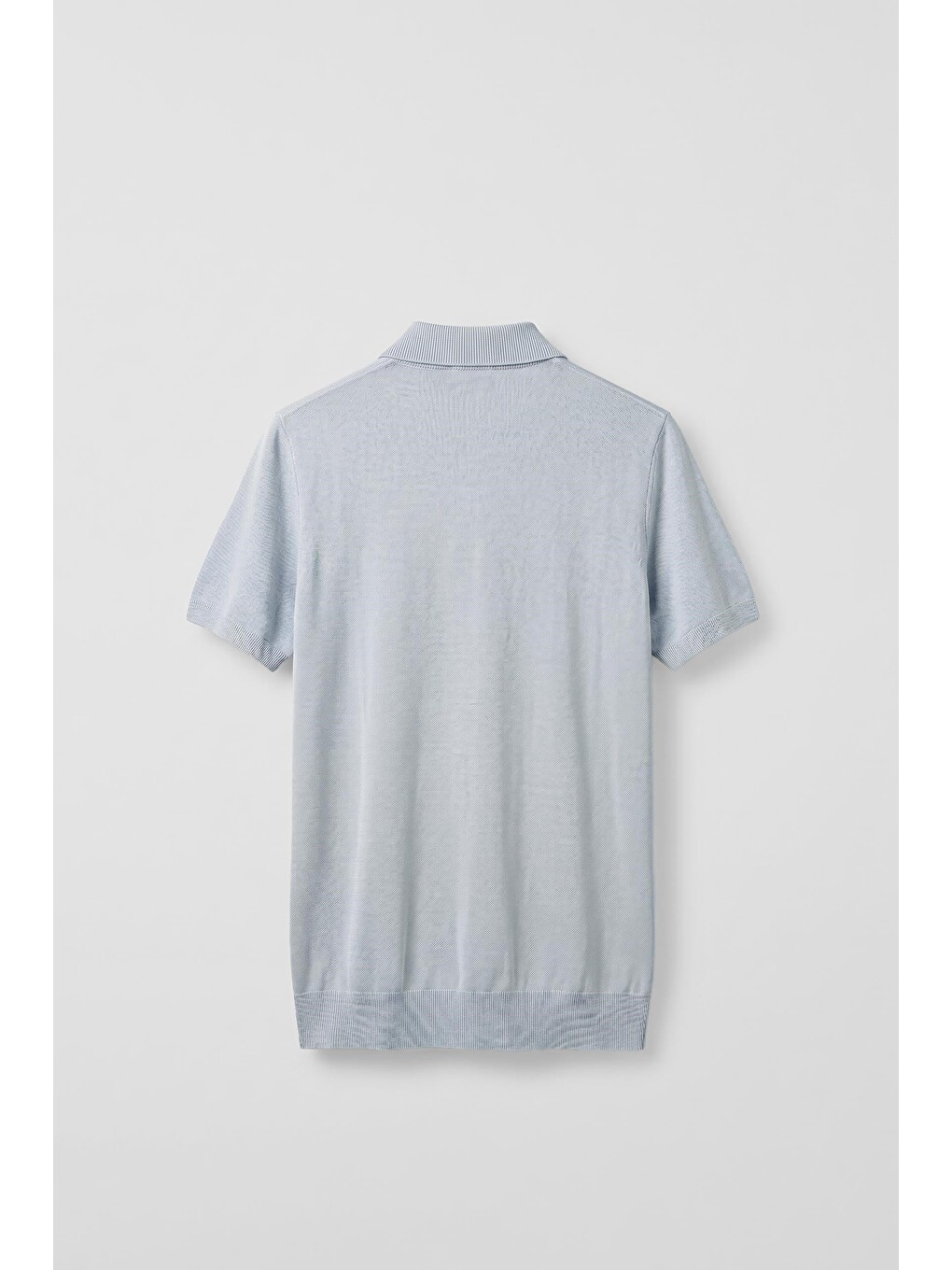 Erkek Relaxed Fit Dökümlü Polo Yaka Triko T-shirt Açık Mavi-1