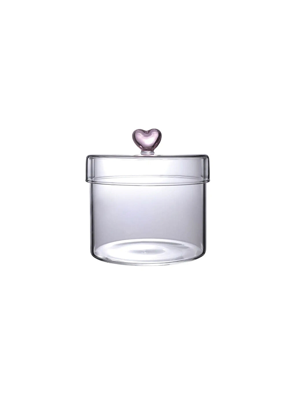 Renksiz Hearts Borosilikat Cam Kavanoz 450 ml 10x8 cm-4