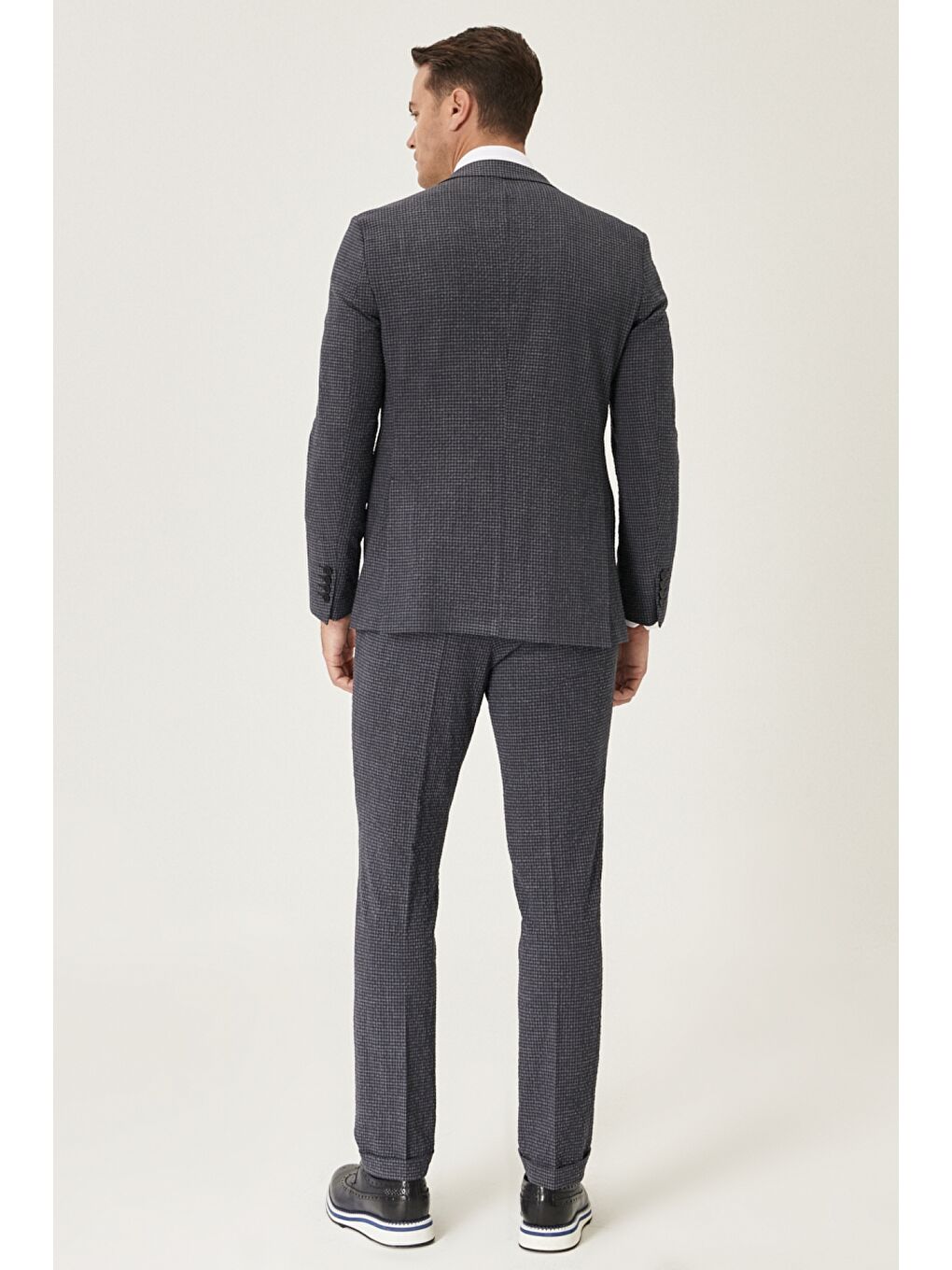 Erkek Antrasit Slim Fit Dar Kesim Su Geçirmez Nano Takım Elbise-5