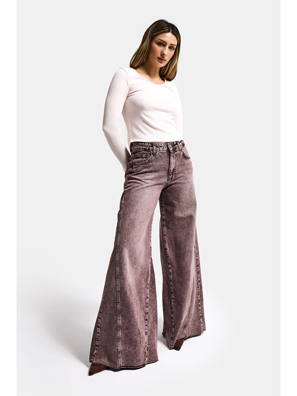 Mavi Kadın Koyu Jean Rengi 4s6-157 Süper Palazzo %100 Pamuk Denim Jean-4