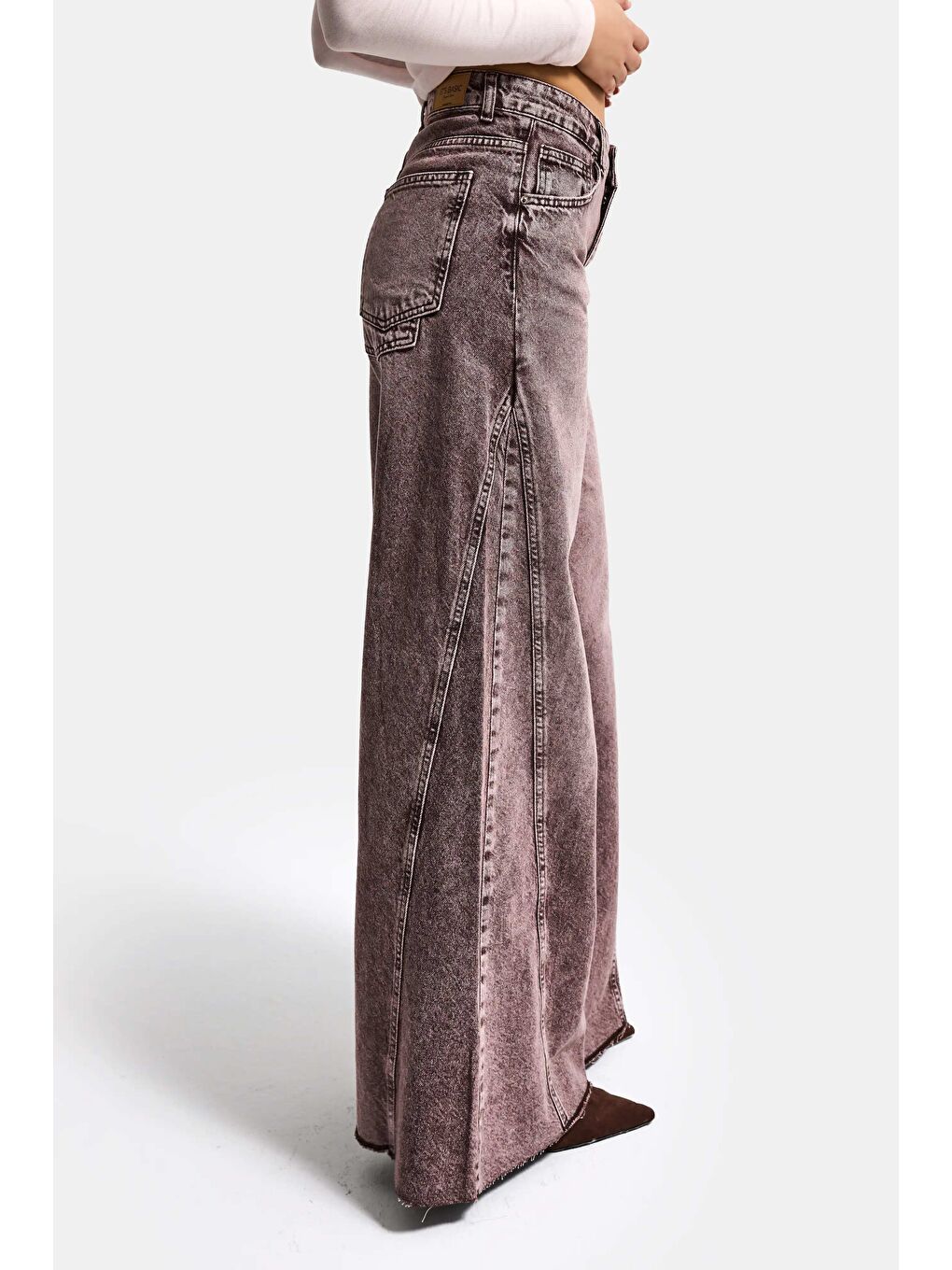 Mavi Kadın Koyu Jean Rengi 4s6-157 Süper Palazzo %100 Pamuk Denim Jean-5