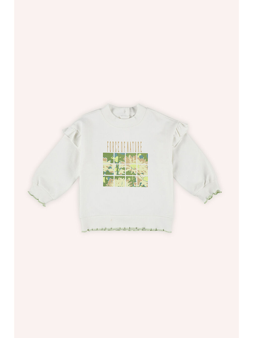 Kız Bebek Baskılı Beyaz Sweatshirt