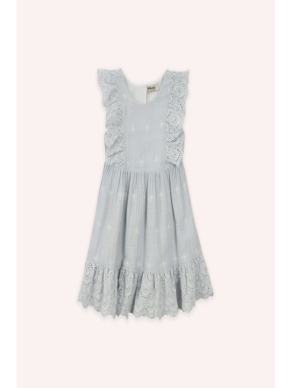 Mavi Kız Çocuk Baskılı Müslin Elbise Pembe