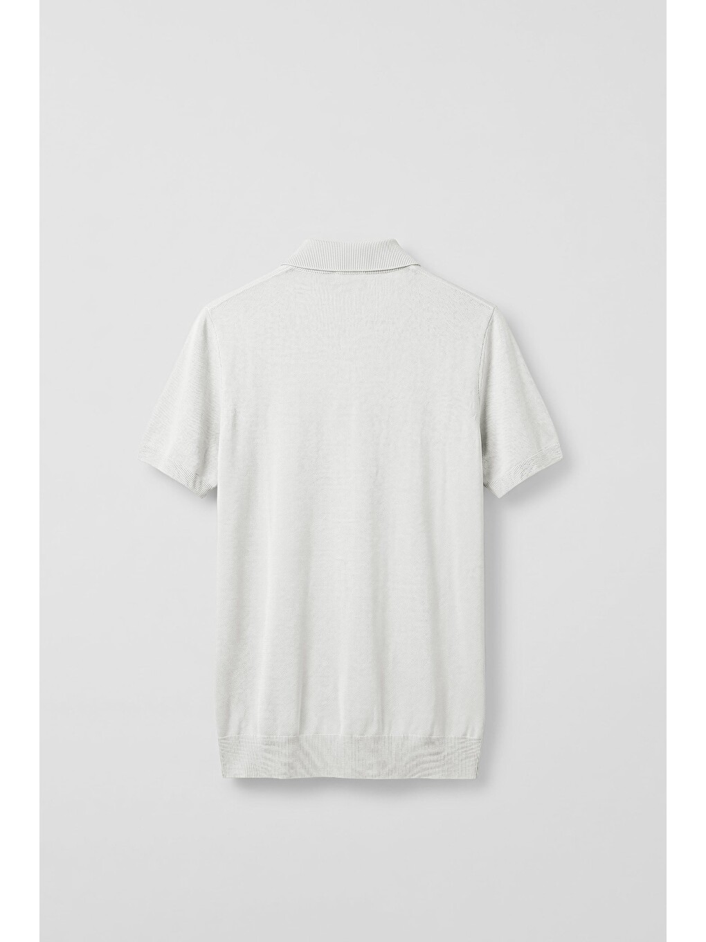 Erkek Relaxed Fit Dökümlü Polo Yaka Triko T-shirt Beyaz-1