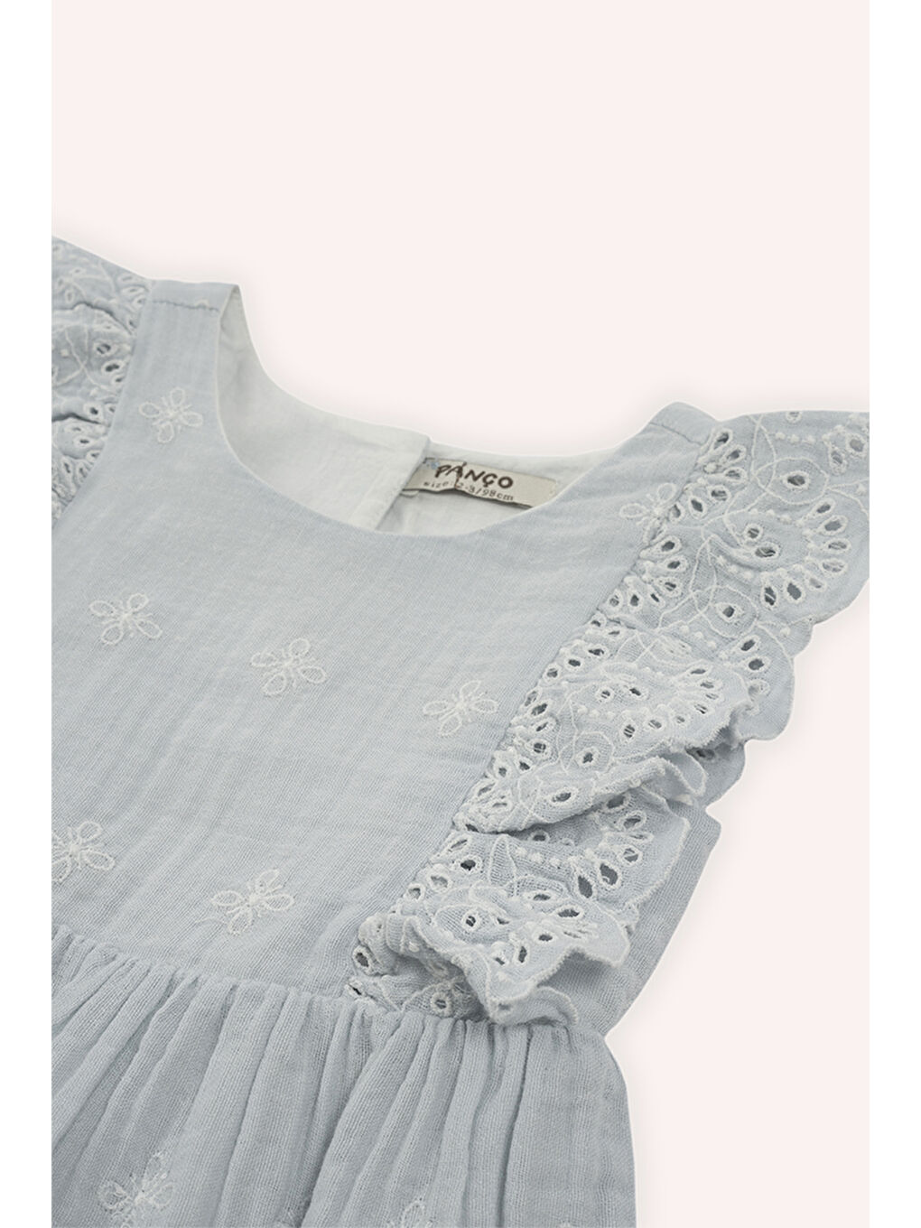 Mavi Kız Çocuk Baskılı Müslin Elbise Pembe-2