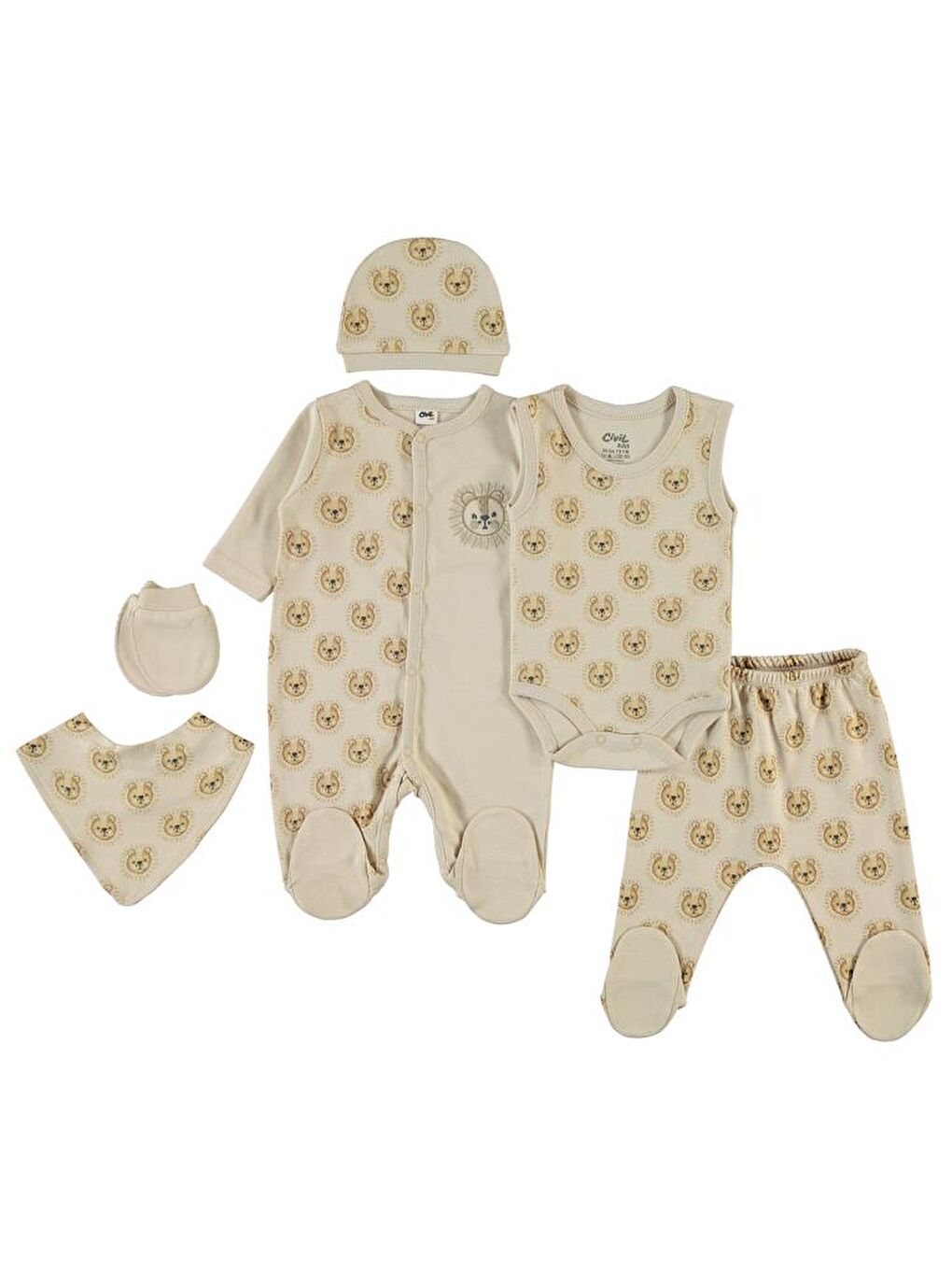 Bej Baby Erkek Bebek 6'lı Zıbın Setleri