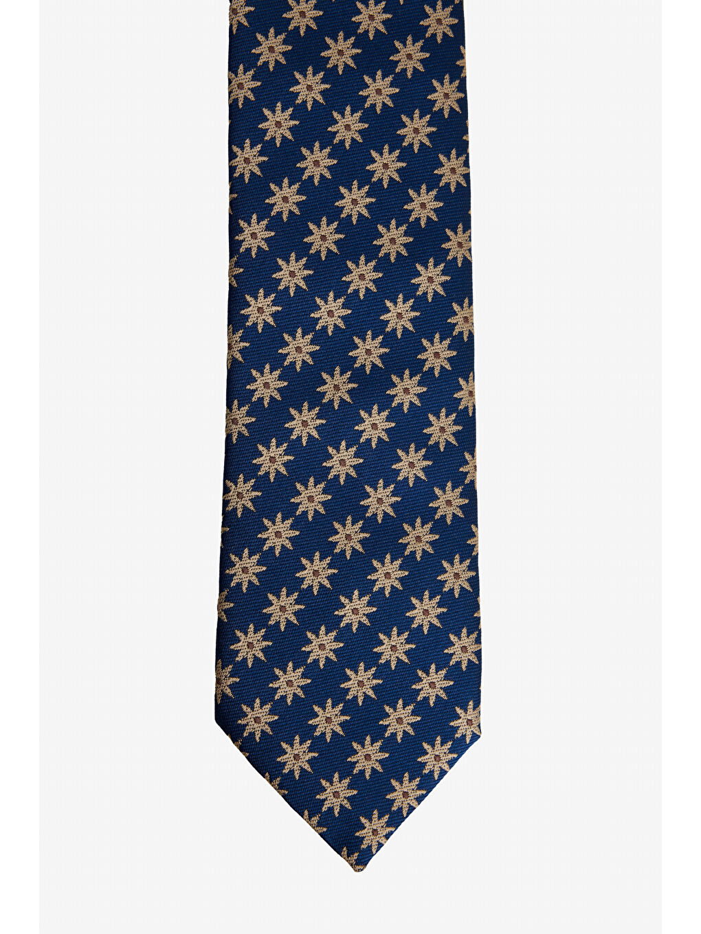 Erkek Lacivert-Sarı Desenli Klasik Kravat-1