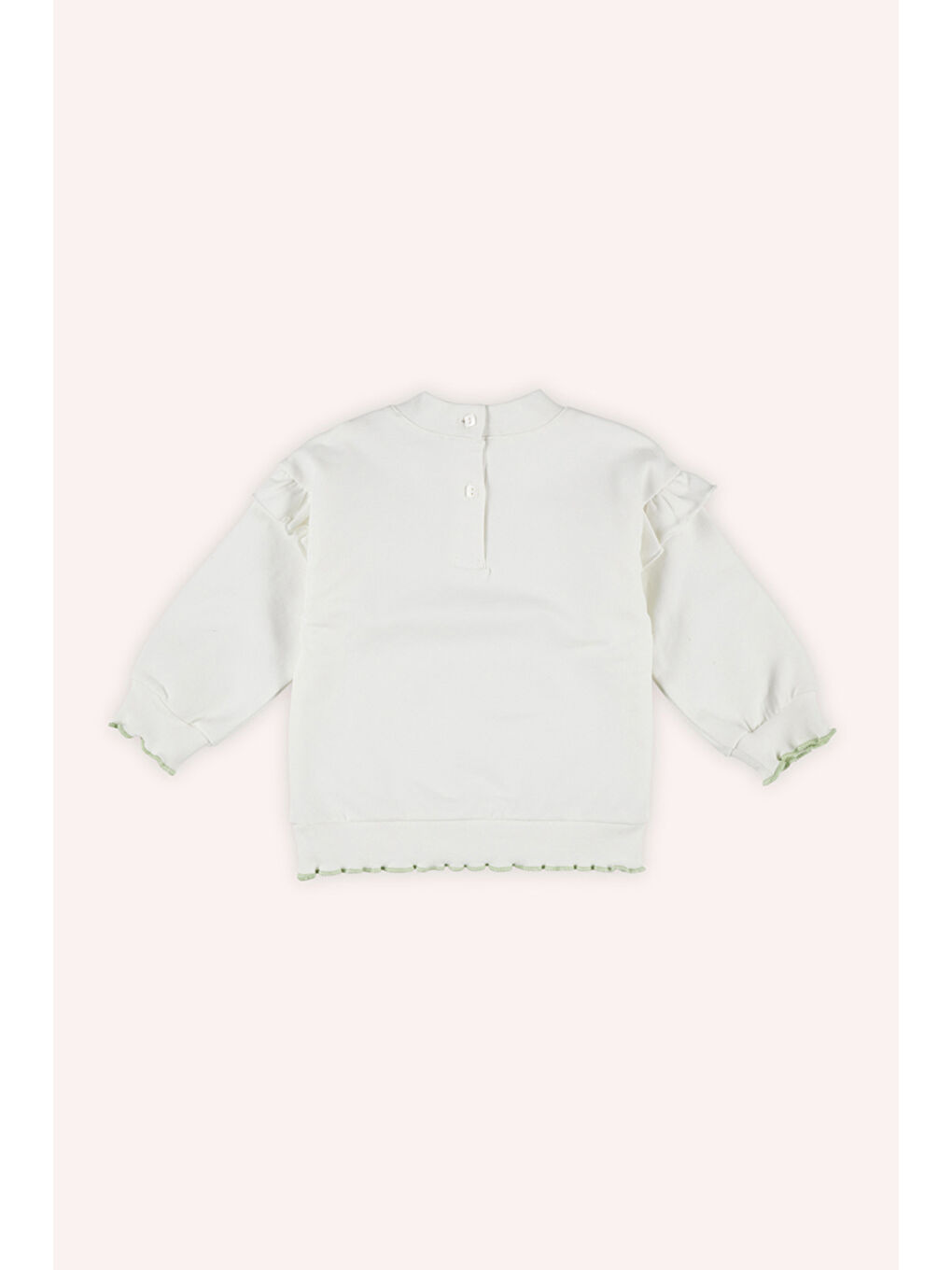 Kız Bebek Baskılı Beyaz Sweatshirt-1
