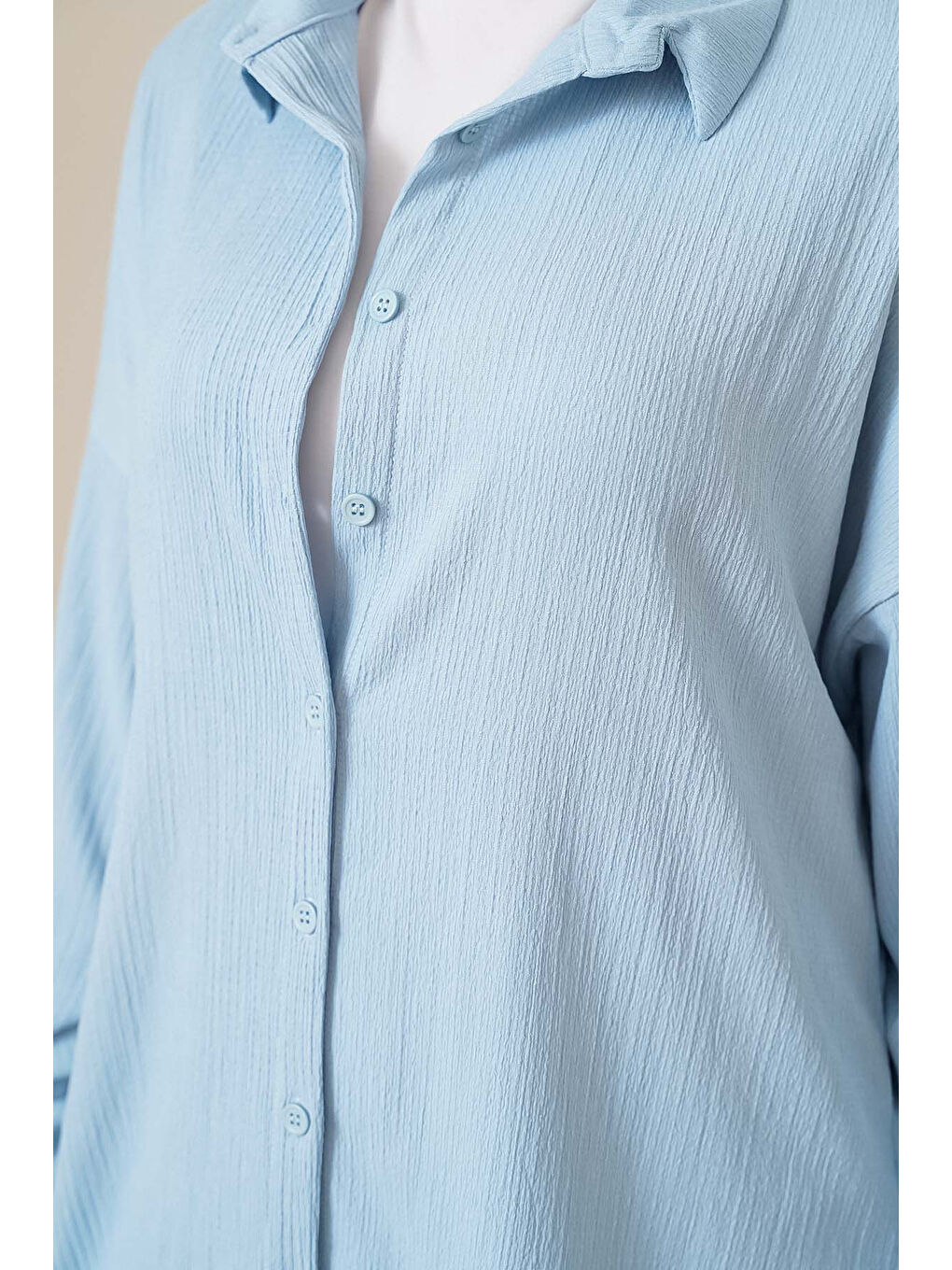 T5858 Örme Tesettür İkili Takım - Açık Mavi-5