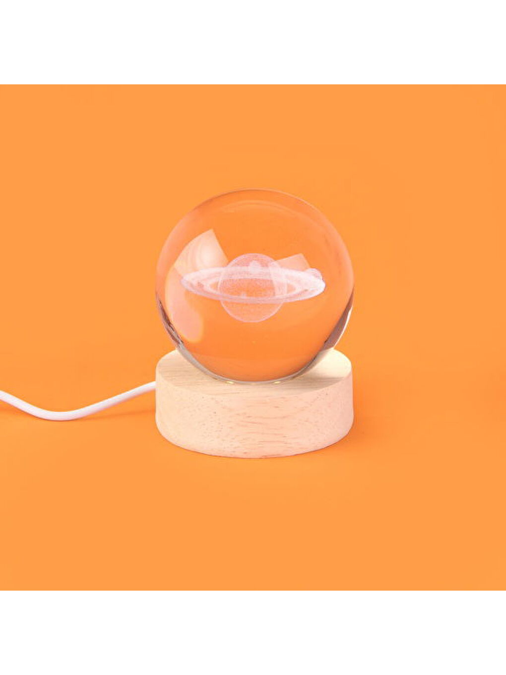 Renksiz Deco Satürn Ledli Küre - 6 cm