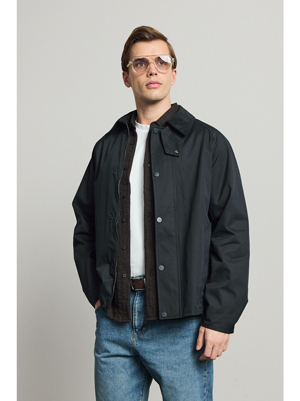 Erkek Premium Kadife Yaka Ceket Lacivert 4231DNGR