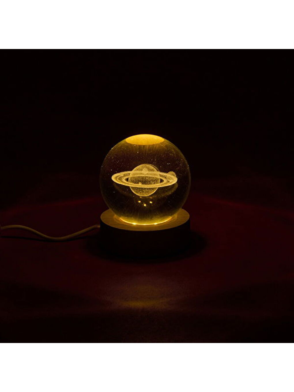 Renksiz Deco Satürn Ledli Küre - 6 cm-2