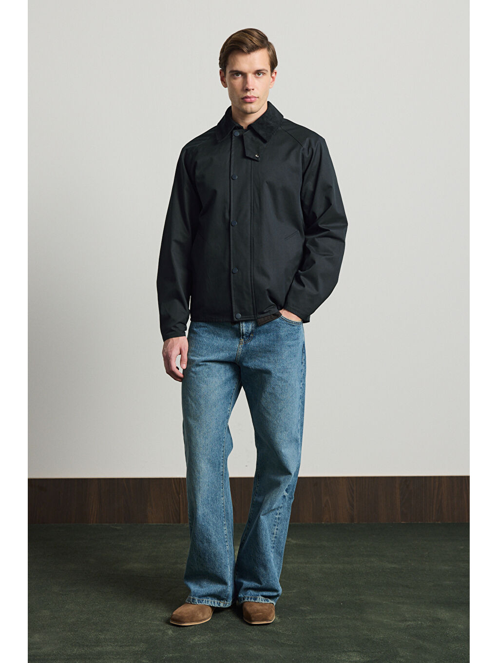 Erkek Premium Kadife Yaka Ceket Lacivert 4231DNGR-2