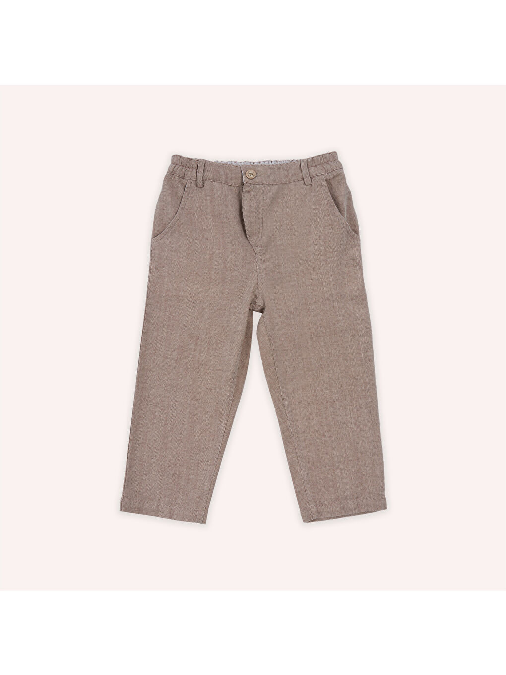 Kahverengi Erkek Çocuk Beli Lastikli Pantolon Kahve