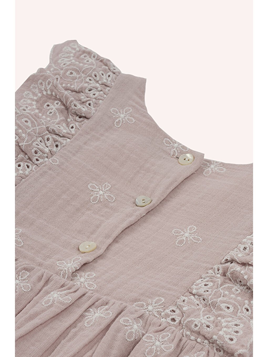 Kız Çocuk Baskılı Müslin Elbise Pembe-3