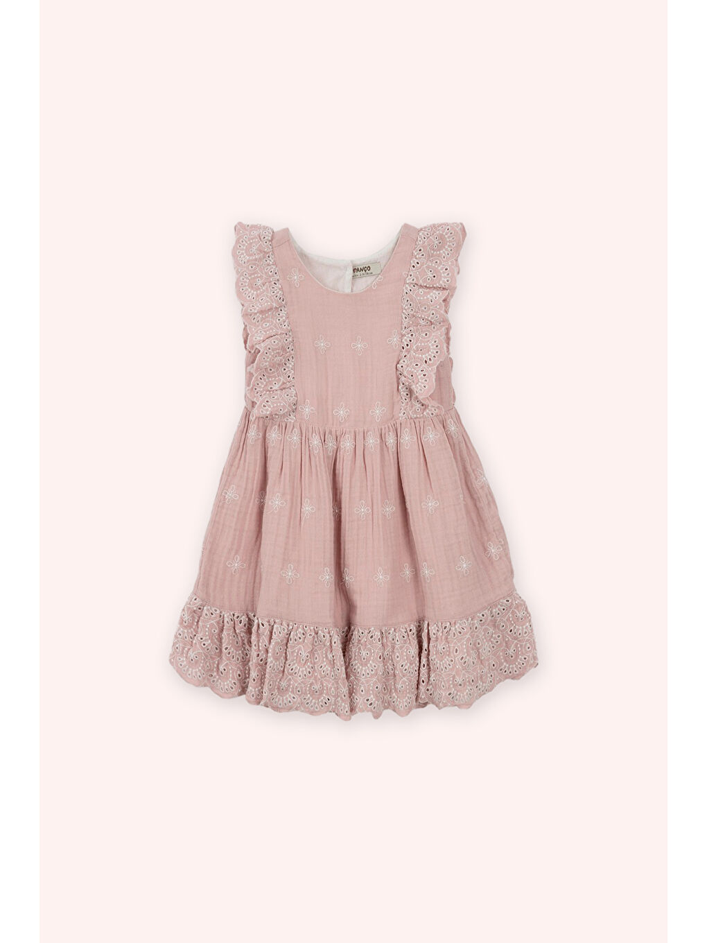 Kız Çocuk Baskılı Müslin Elbise Pembe