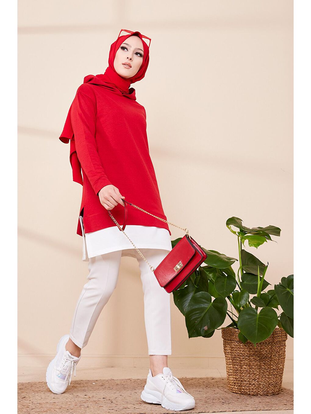 Orta Kadın Kırmızı Sweat - 3423