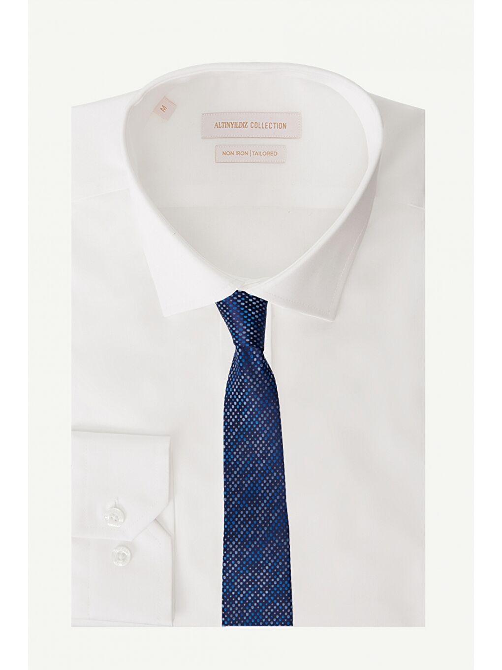 Erkek Lacivert-Mavi Desenli Klasik Nano Kravat-2