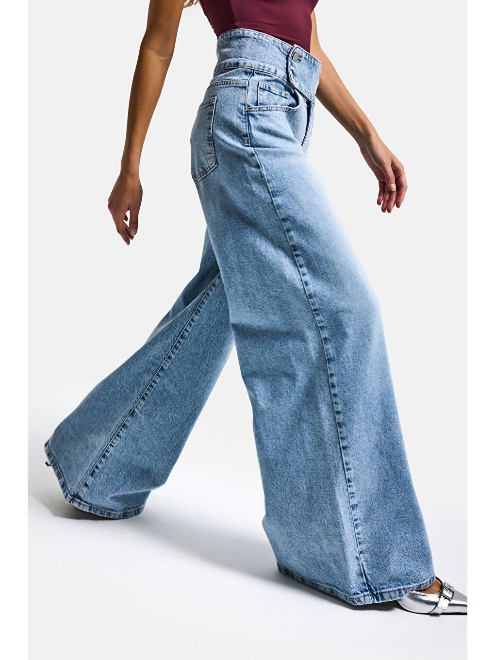 Mavi Kadın Ice 4s6-3 Süper Palazzo Kemer Detaylı Komfort Kumaş Denim Jean-1