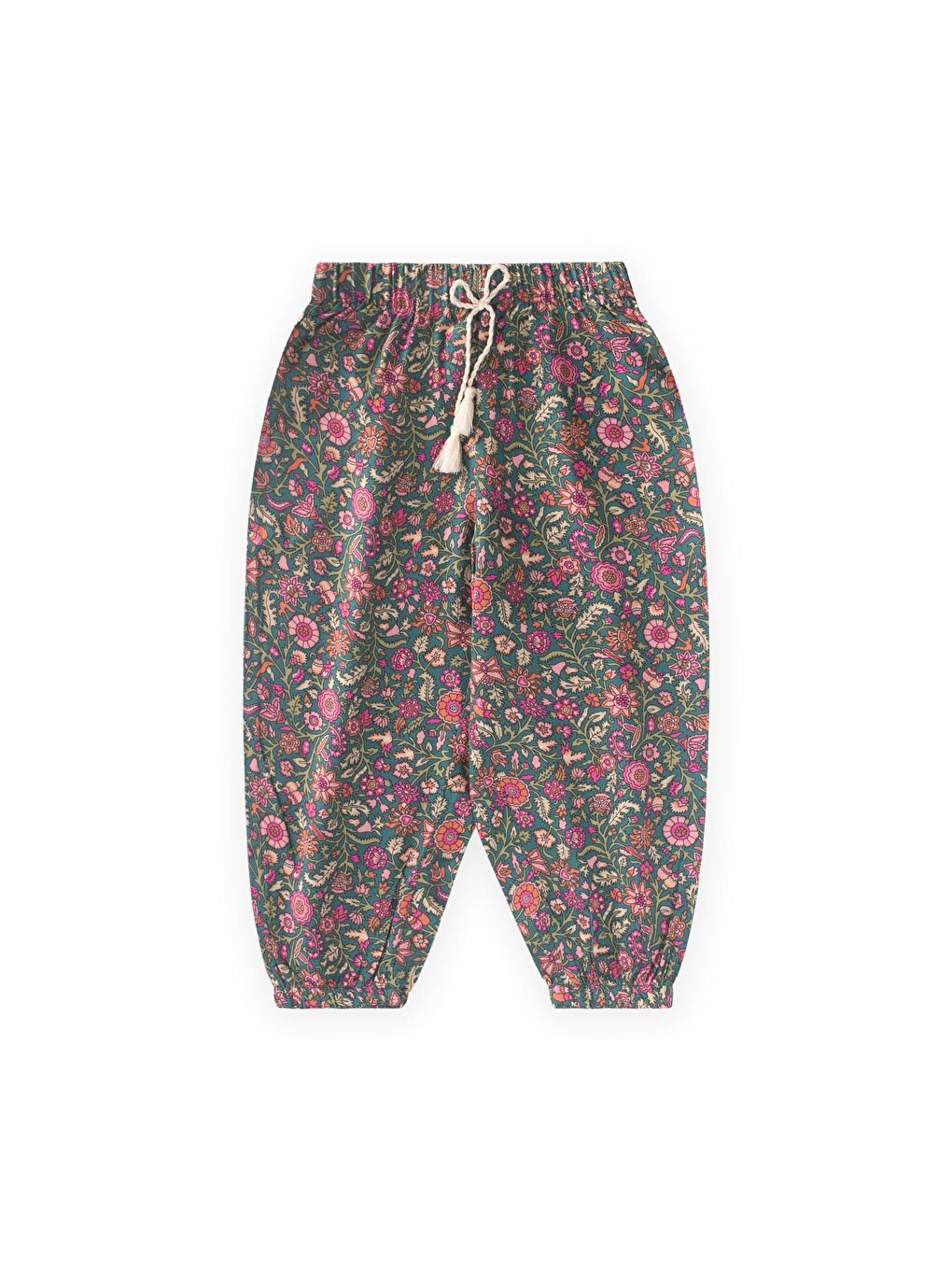 Desenli Viskon Şalvar 2-10 Yaş Çağla Yeşili