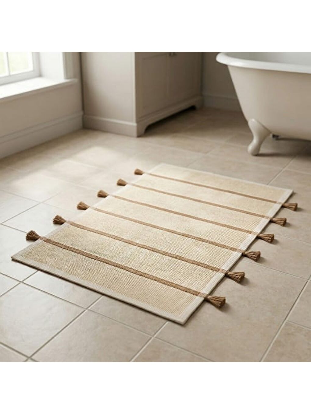 Soft Rigel Banyo Paspası - Ekru / Bej - 60x100 cm