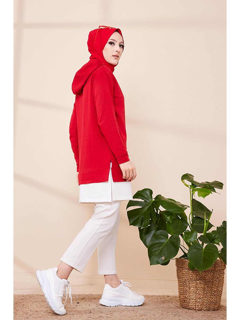 Orta Kadın Kırmızı Sweat - 3423-4