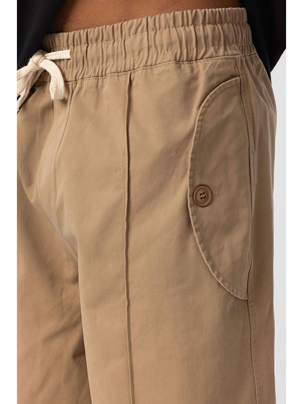Kahverengi Bağcıklı Baggy Gabardin Erkek Pantolon Taba-5