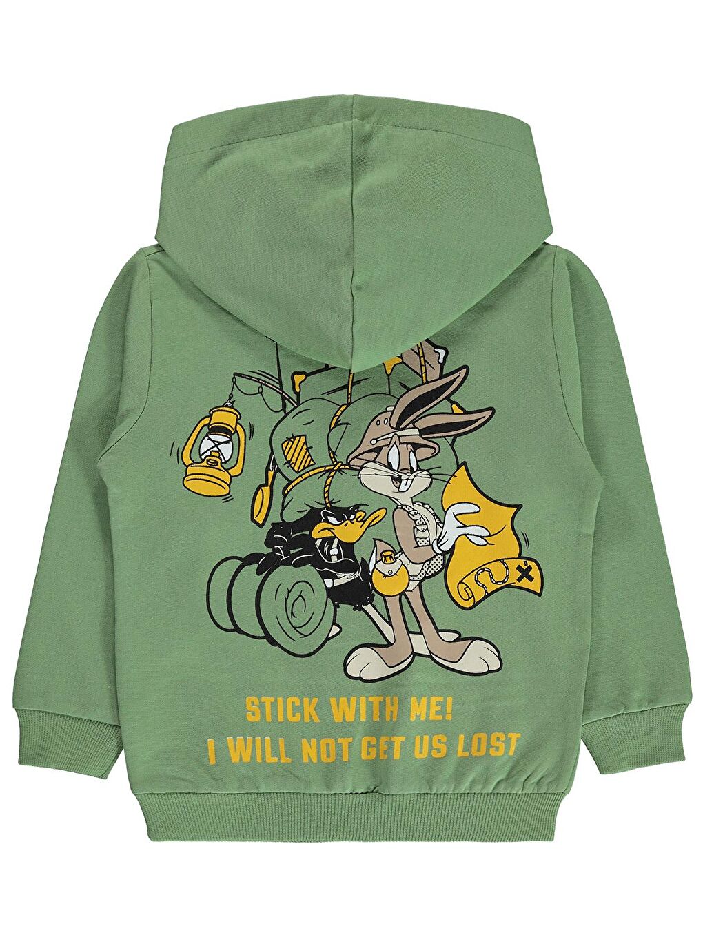 Civil Açık Haki Bugs Bunny Erkek Çocuk Kapüşonlu Sweatshirt 2-5 Yaş Açık Haki - 1