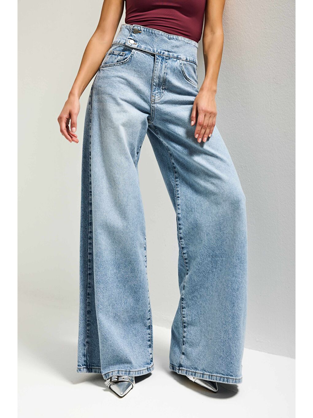 Mavi Kadın Ice 4s6-3 Süper Palazzo Kemer Detaylı Komfort Kumaş Denim Jean-5