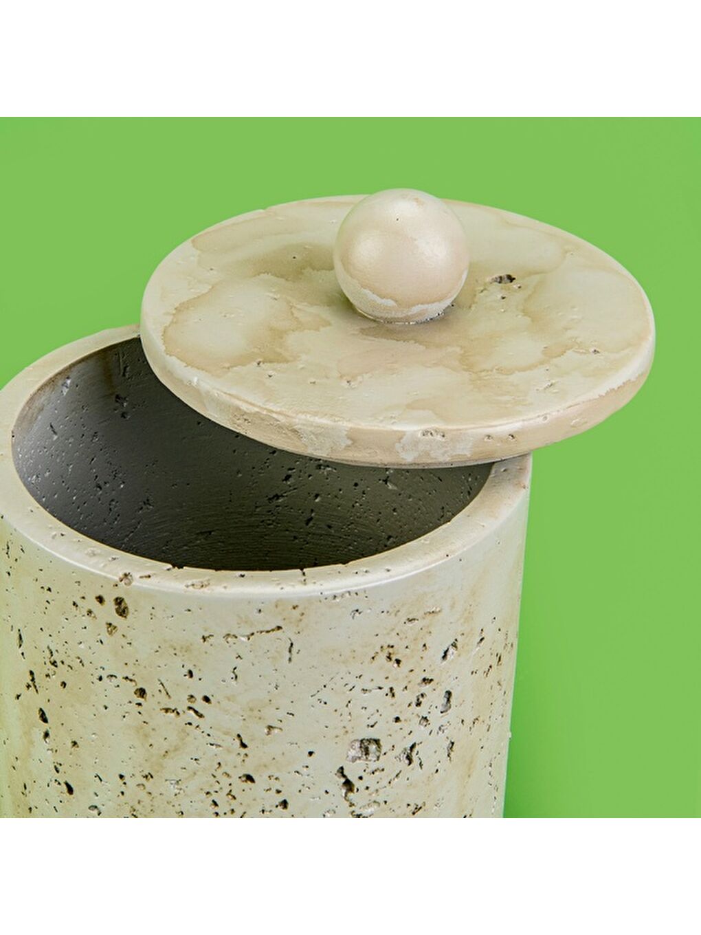 Bath Traverten Görünümlü Çöp Kovası - Gri - 2 lt-1