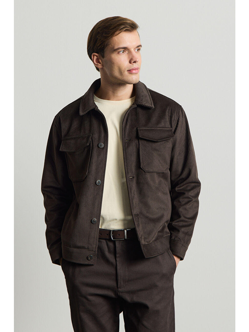 Erkek Premimum Kadife Ceket Kahverengi 4229DNGR