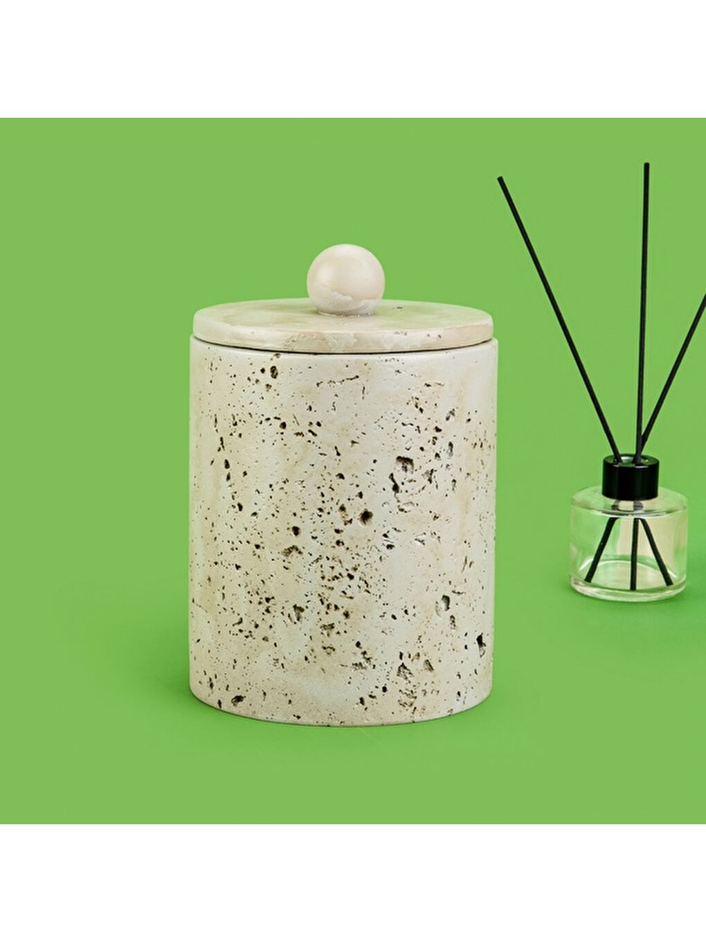 Bath Traverten Görünümlü Çöp Kovası - Gri - 2 lt-3