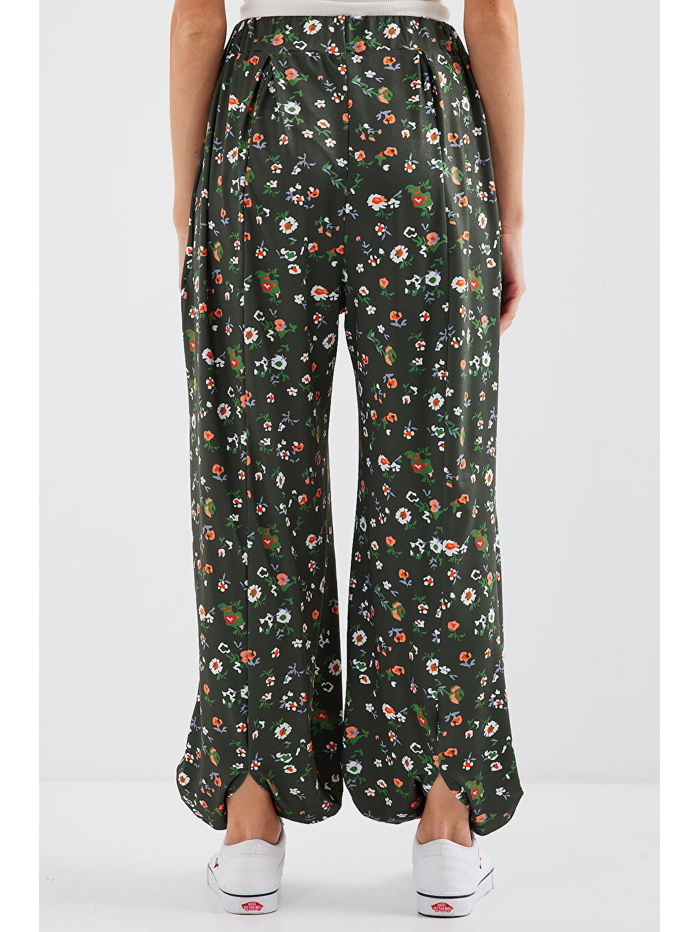 6665 Desenli Şalvar Pantolon - Haki-5