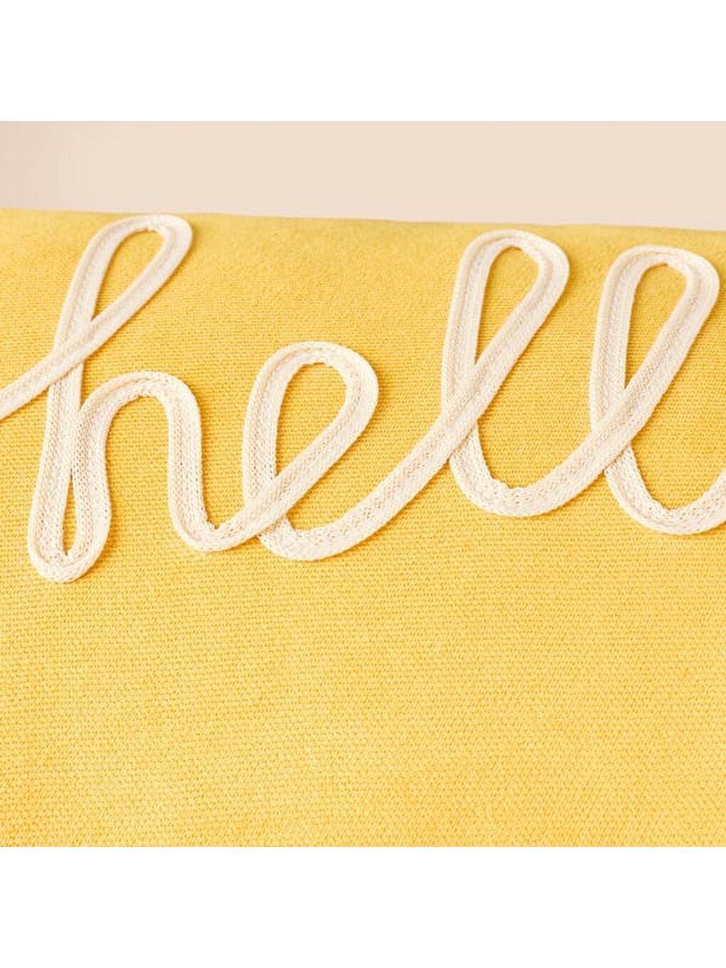 Kahverengi Soft Hello Kırlent - Hardal - 30x50 cm-1