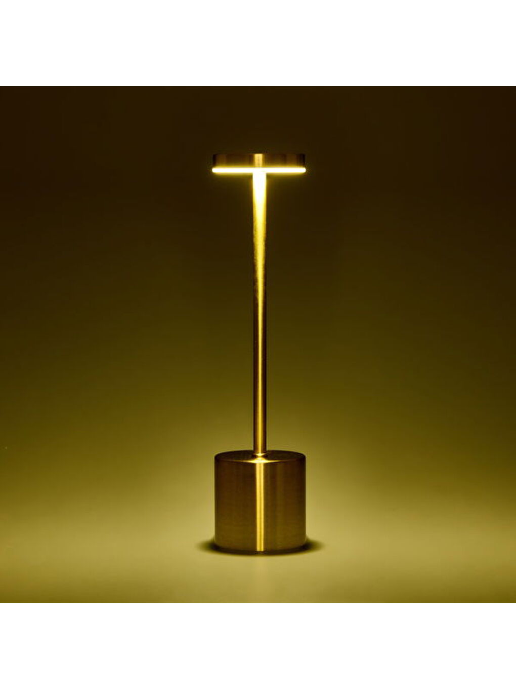 Sarı Dekoratif Şarjlı Dokunmatik Masa Lambası - Gold - 31 cm-2